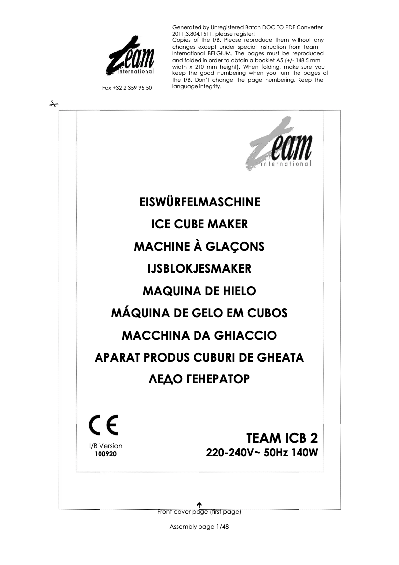 Page n°1 - Manuel utilisateur Team LCB 2