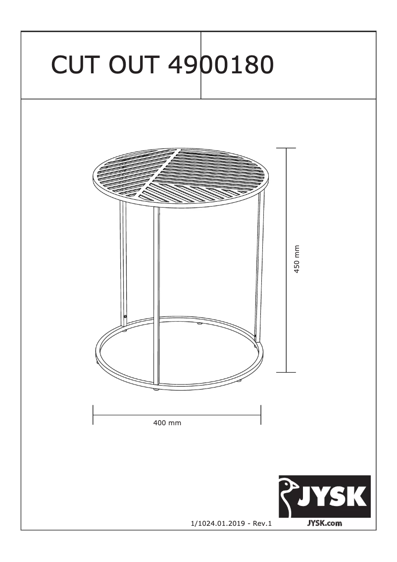 Page 1 de la notice Manuel utilisateur JYSK Cut Out