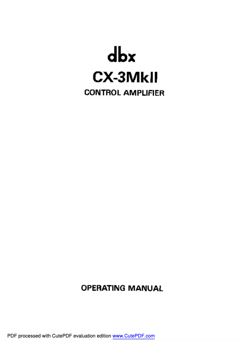 Página 1 del manual Manual de usuario DBX CX-3MkII