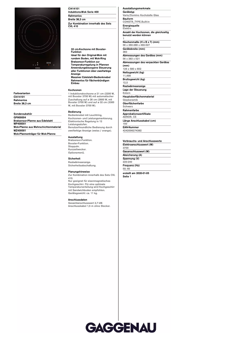 Imagen de la primera página del manual del dispositivo CI414101