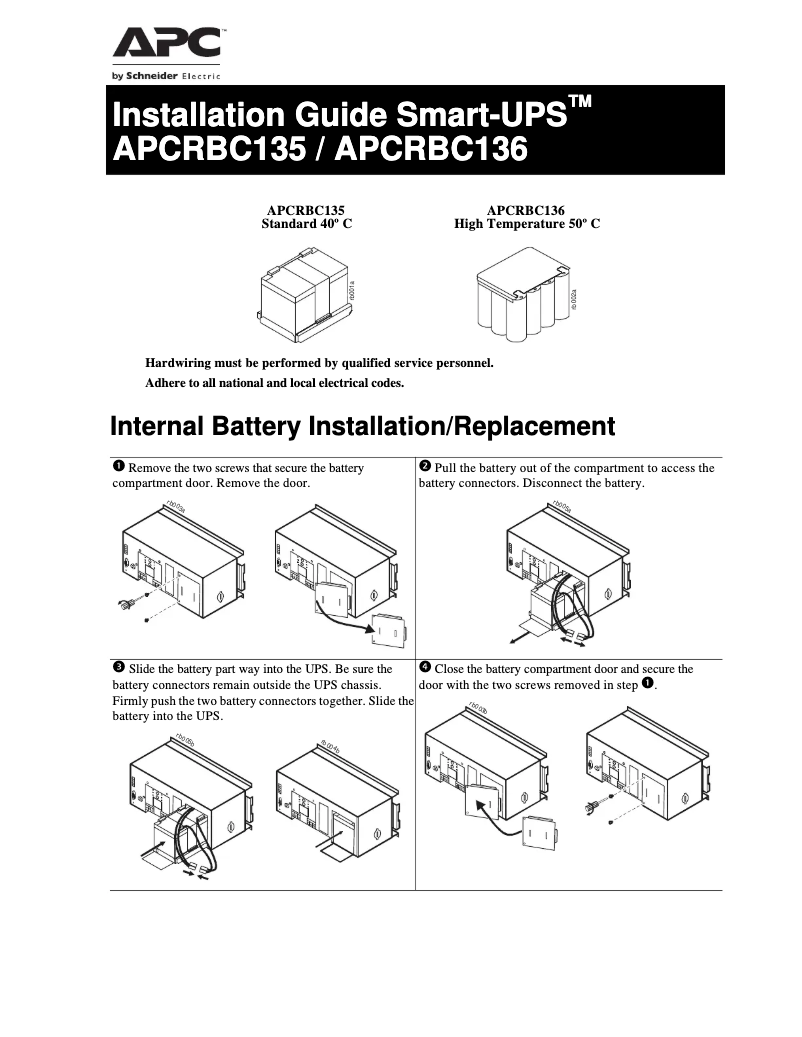 Página 1 del manual Manual de usuario APC APCRBC135