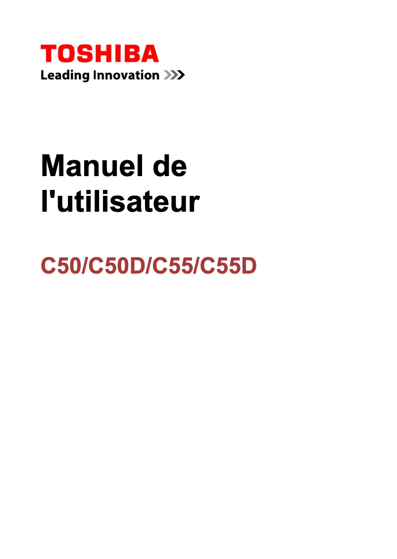 Page n°1 - Manuel utilisateur Toshiba Satellite C55-A
