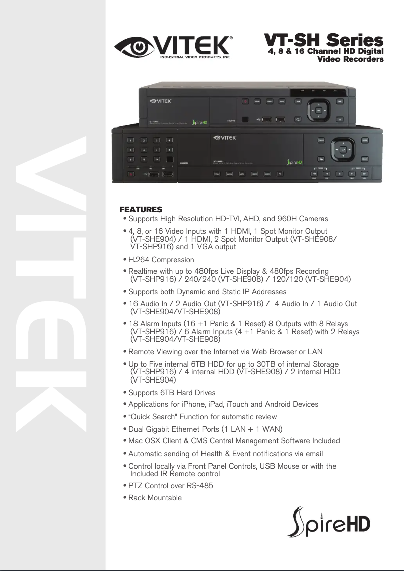 Page 1 de la notice Manuel utilisateur Vitek VT-SHE904