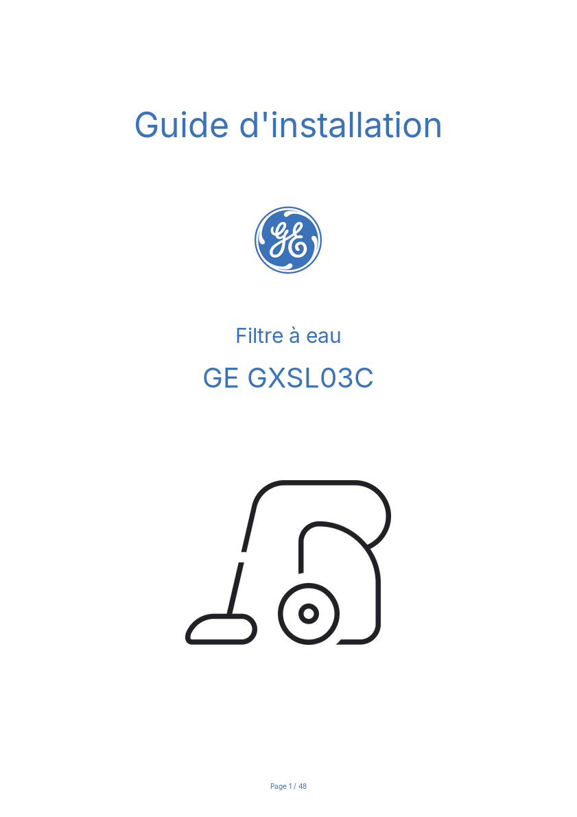 Image de la première page du manuel de l'appareil GXSL03C