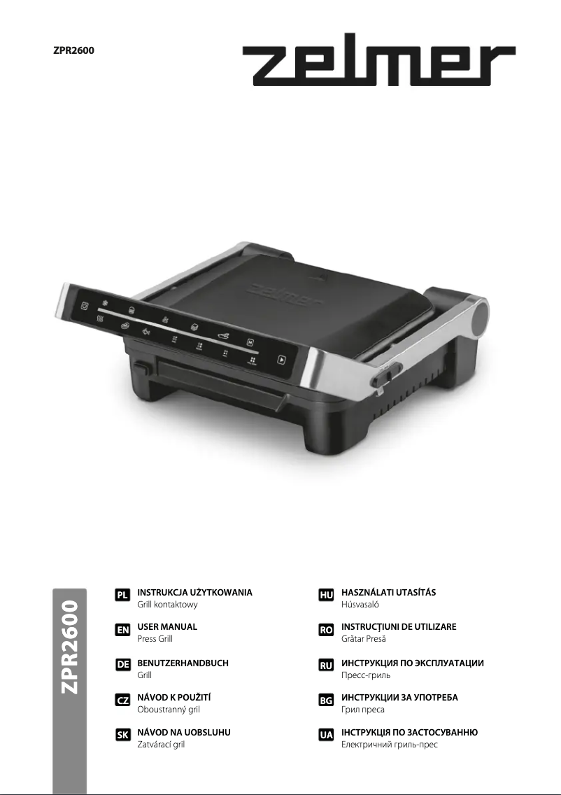 Page n°1 - Manuel utilisateur Zelmer ZPR2600