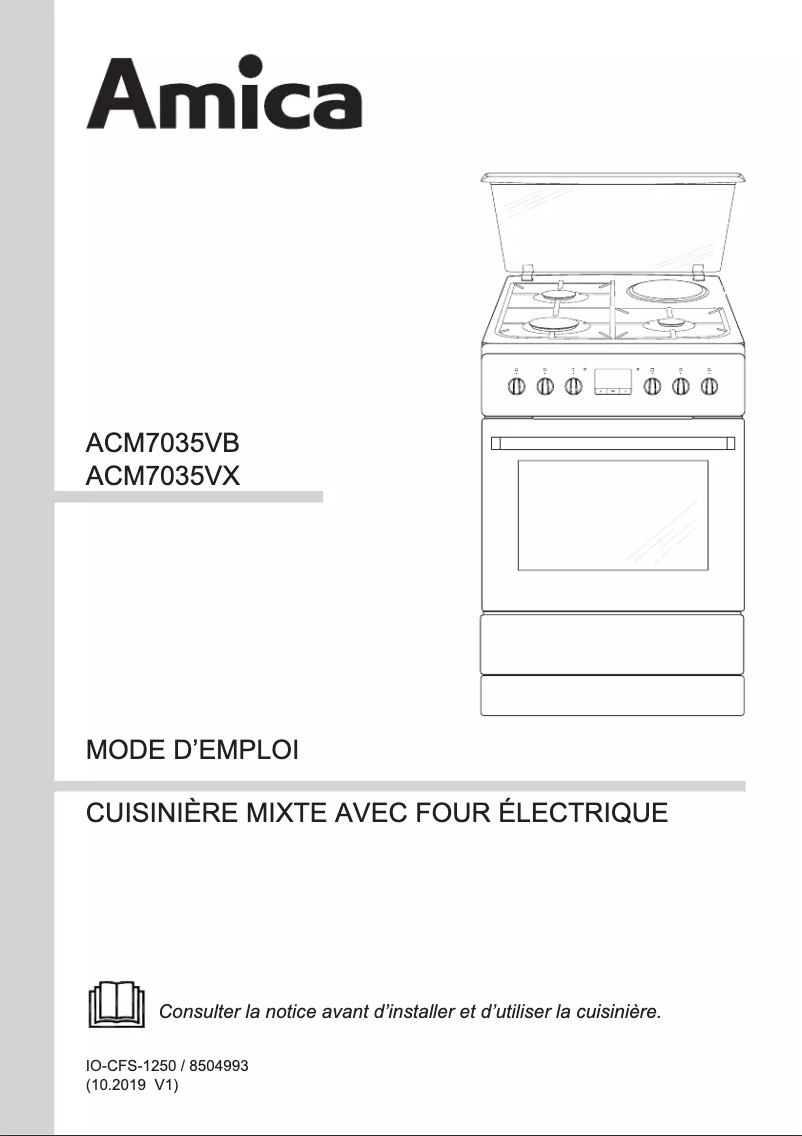 Page n°1 - Manuel utilisateur Amica ACM7035VX