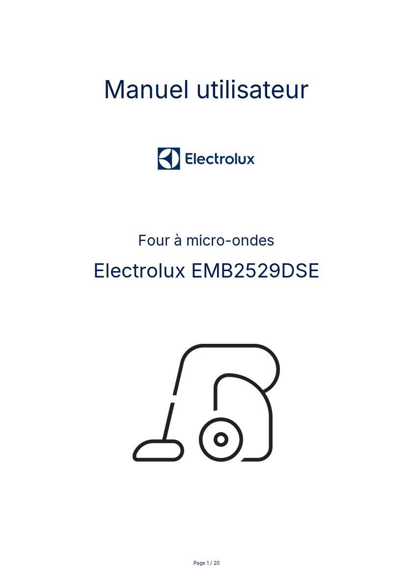 Page n°1 - Manuel utilisateur Electrolux EMB2529DSE