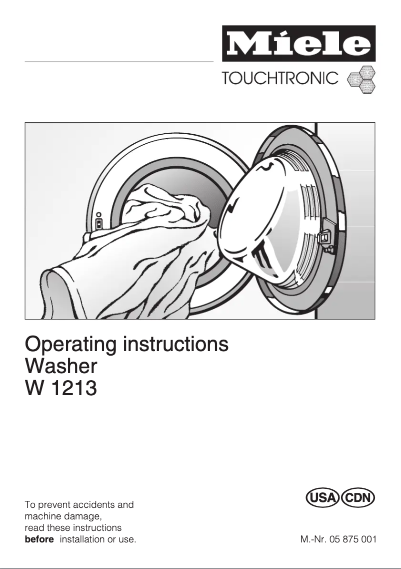 Page n°1 - Manuel utilisateur Miele W 1213