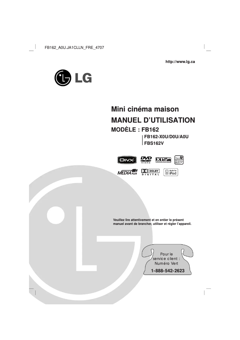 Página 1 del manual Manual de usuario LG FB162