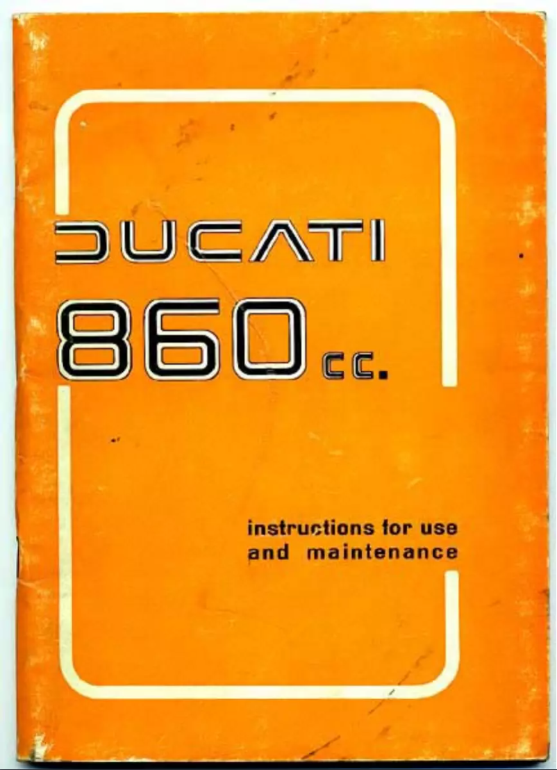 Page 1 de la notice Manuel utilisateur Ducati 860 GT (1975)