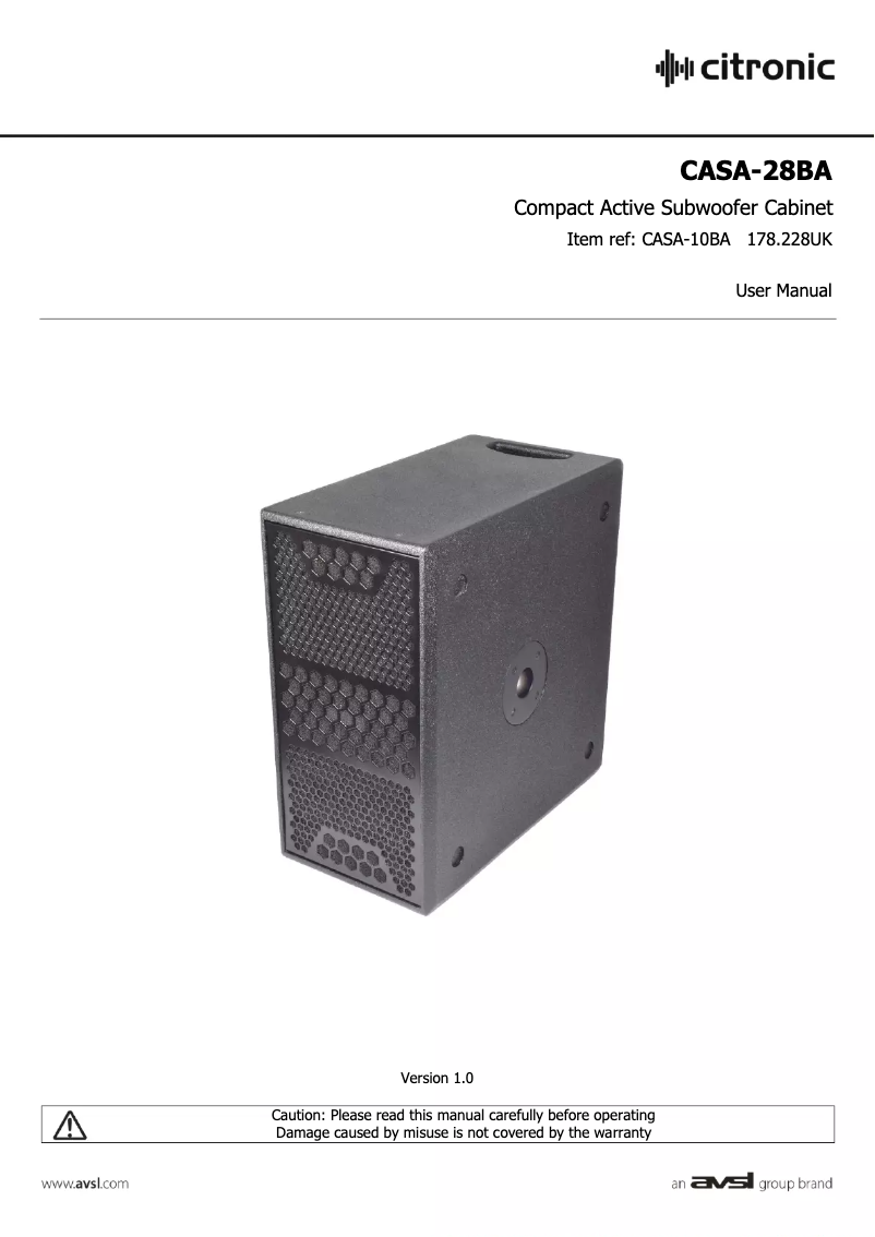 Image de la première page du manuel de l'appareil CASA-28BA