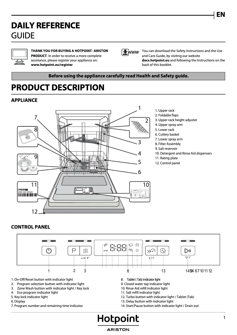 Page n°1 - Manuel utilisateur Hotpoint Ariston IHFC 3B+26 X