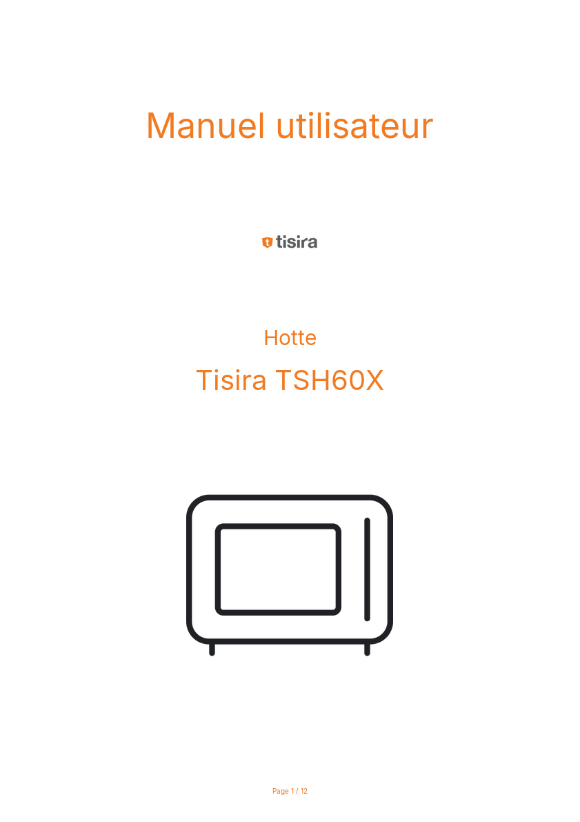Image de la première page du manuel de l'appareil TSH60X