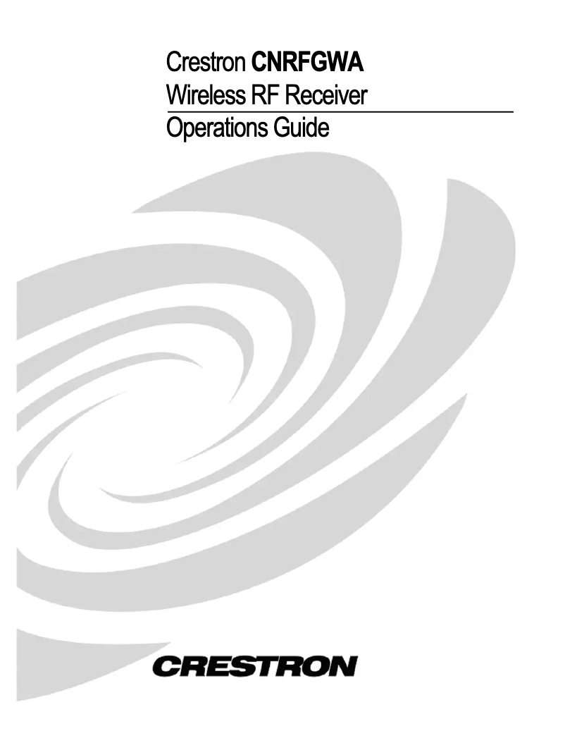 Image de la première page du manuel de l'appareil CNRFGWA-418