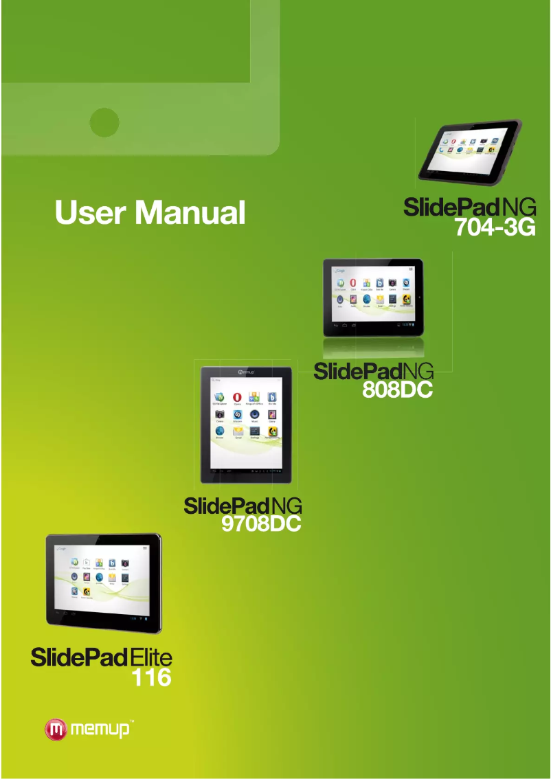 Page 1 de la notice Manuel utilisateur Memup SlidePad NG-704 3G