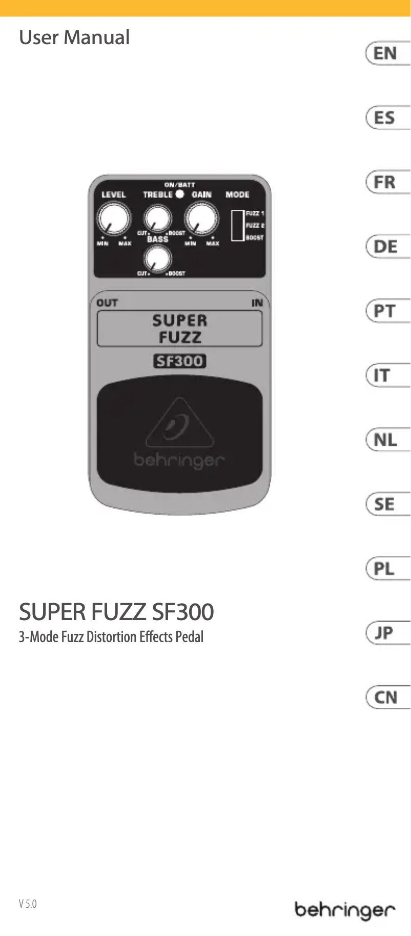 Image de la première page du manuel de l'appareil Super Fuzz SF300