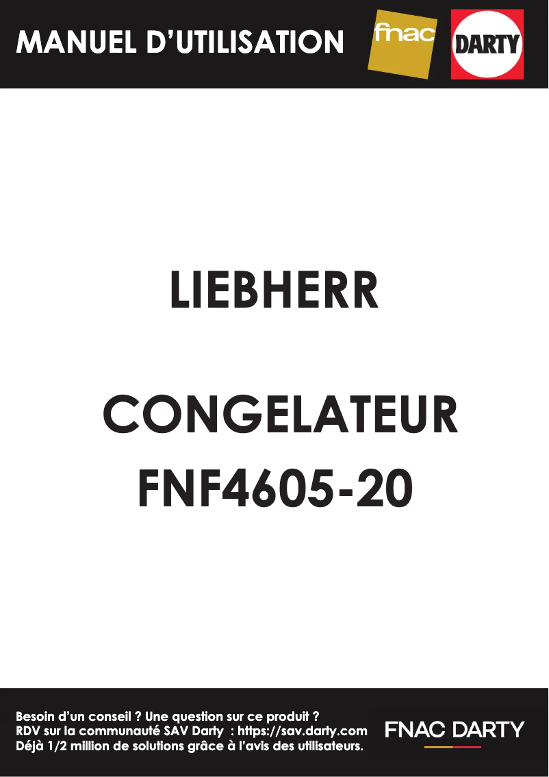 Page 1 de la notice Manuel utilisateur Liebherr FNf 4605-20