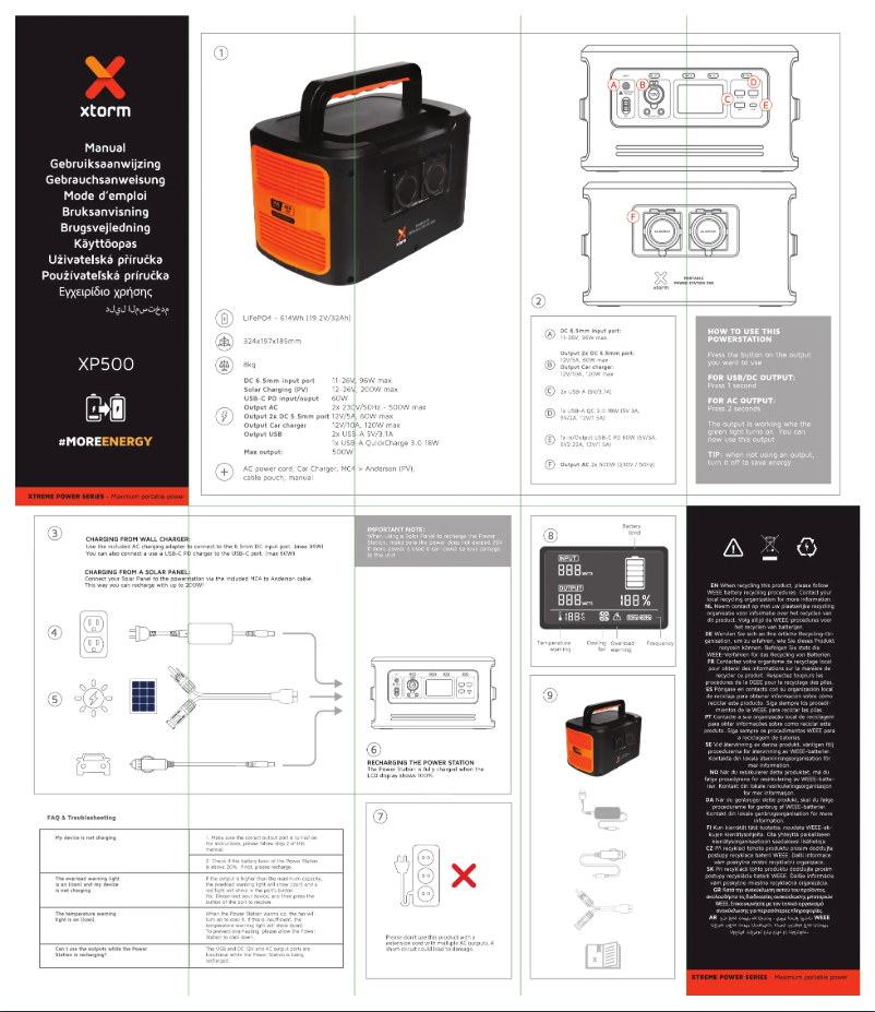 Page n°1 - Manuel utilisateur Xtorm XP500