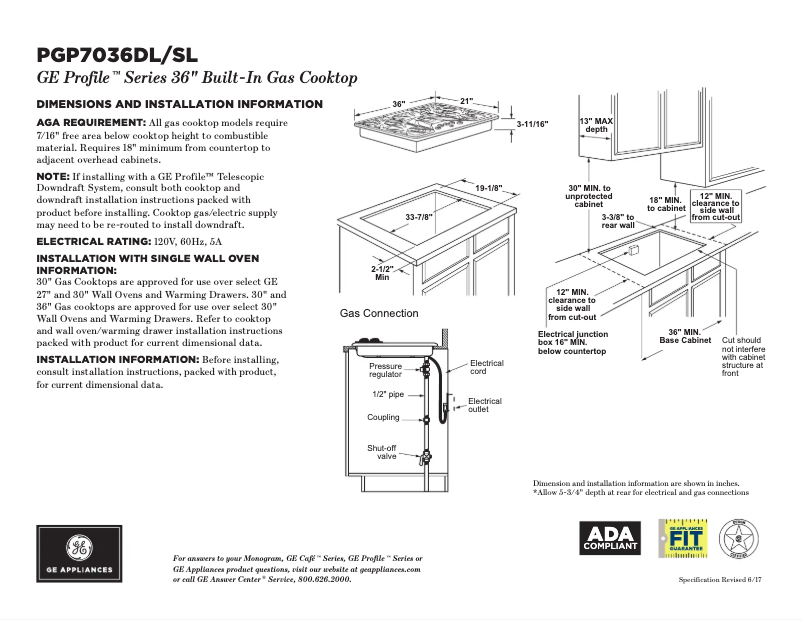 Imagen de la primera página del manual del dispositivo Profile PGP7036DLBB