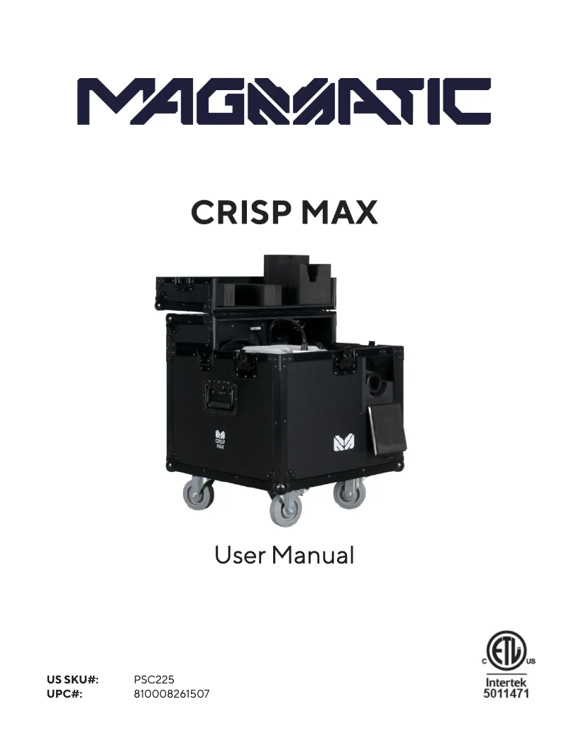 Page 1 de la notice Manuel utilisateur Magmatic CRISP MAX