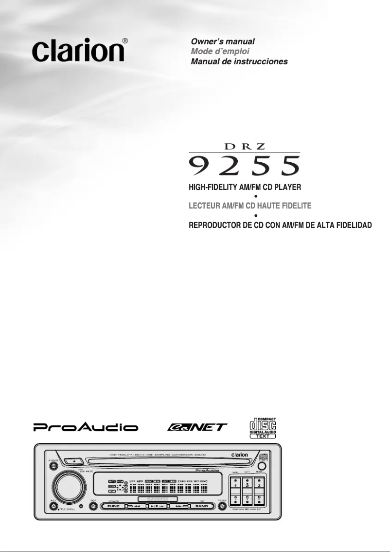 Image de la première page du manuel de l'appareil DRZ9255