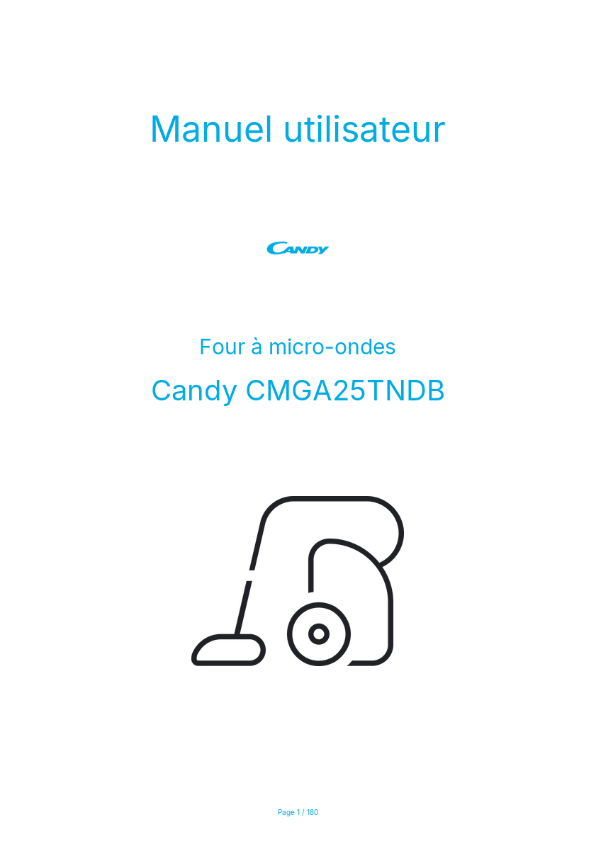 Page 1 de la notice Manuel utilisateur Candy CMGA25TNDB