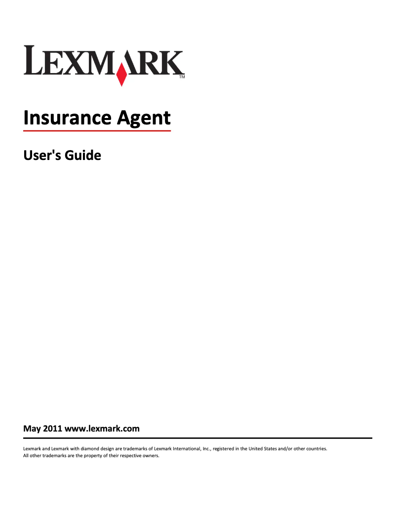 Page 1 de la notice Manuel utilisateur Lexmark Insurance Agent