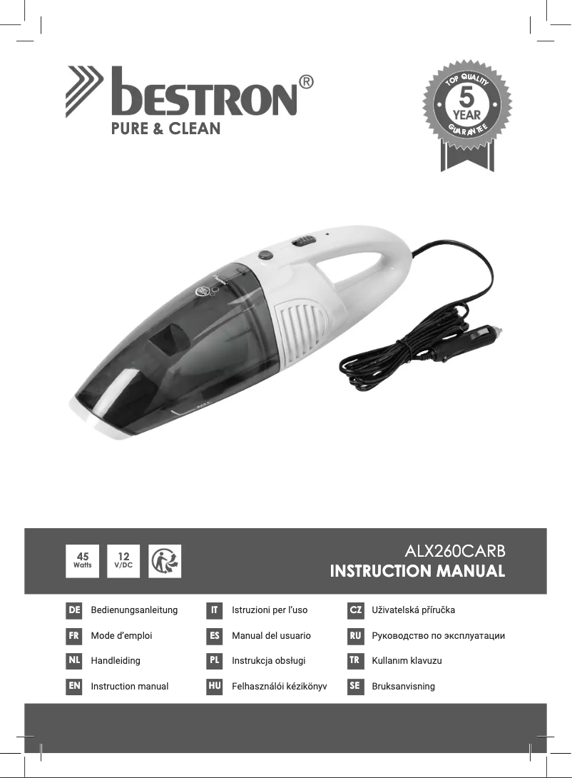 Página 1 del manual Manual de usuario Bestron ALX260CARB