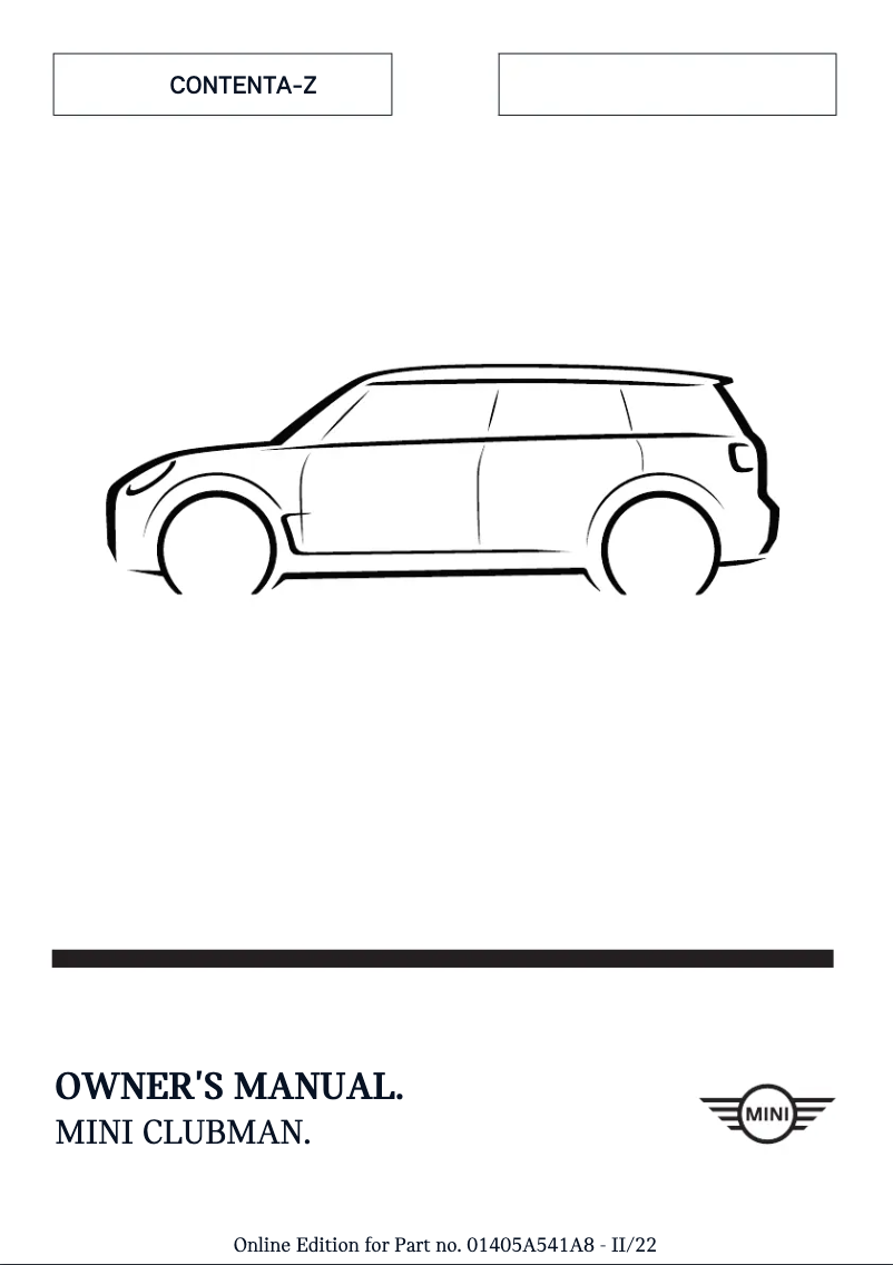 Page 1 de la notice Manuel utilisateur Mini Clubman (2023)