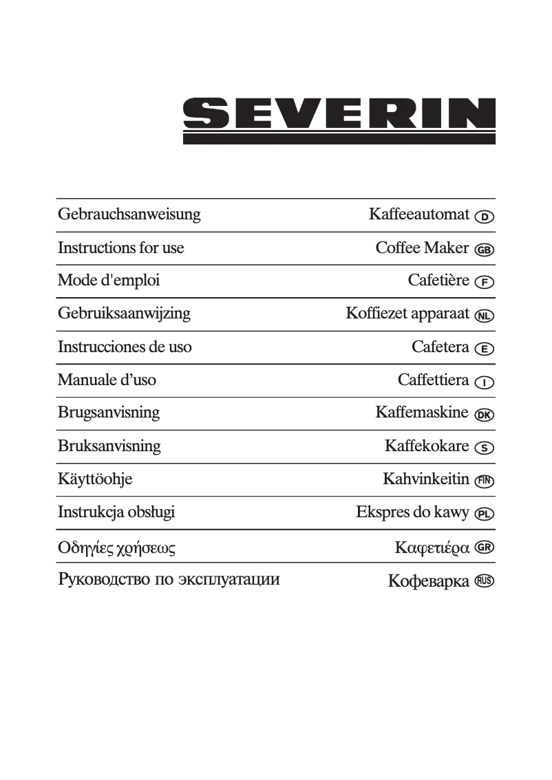 Page n°1 - Manuel utilisateur Severin Ka 4055
