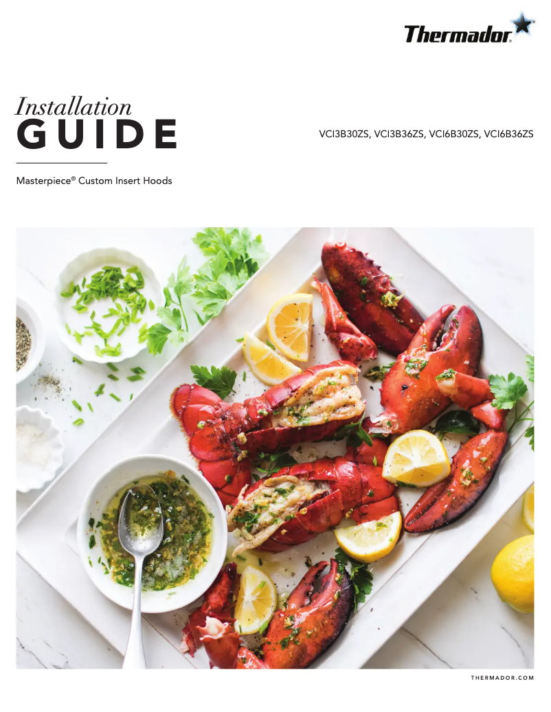 Página 1 del manual Guía de instalación Thermador VCI3B30ZS