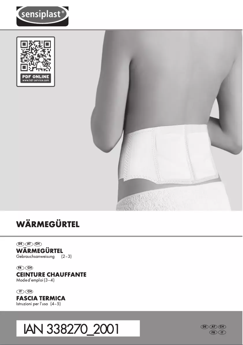 Page n°1 - Manuel utilisateur Sensiplast IAN 338270