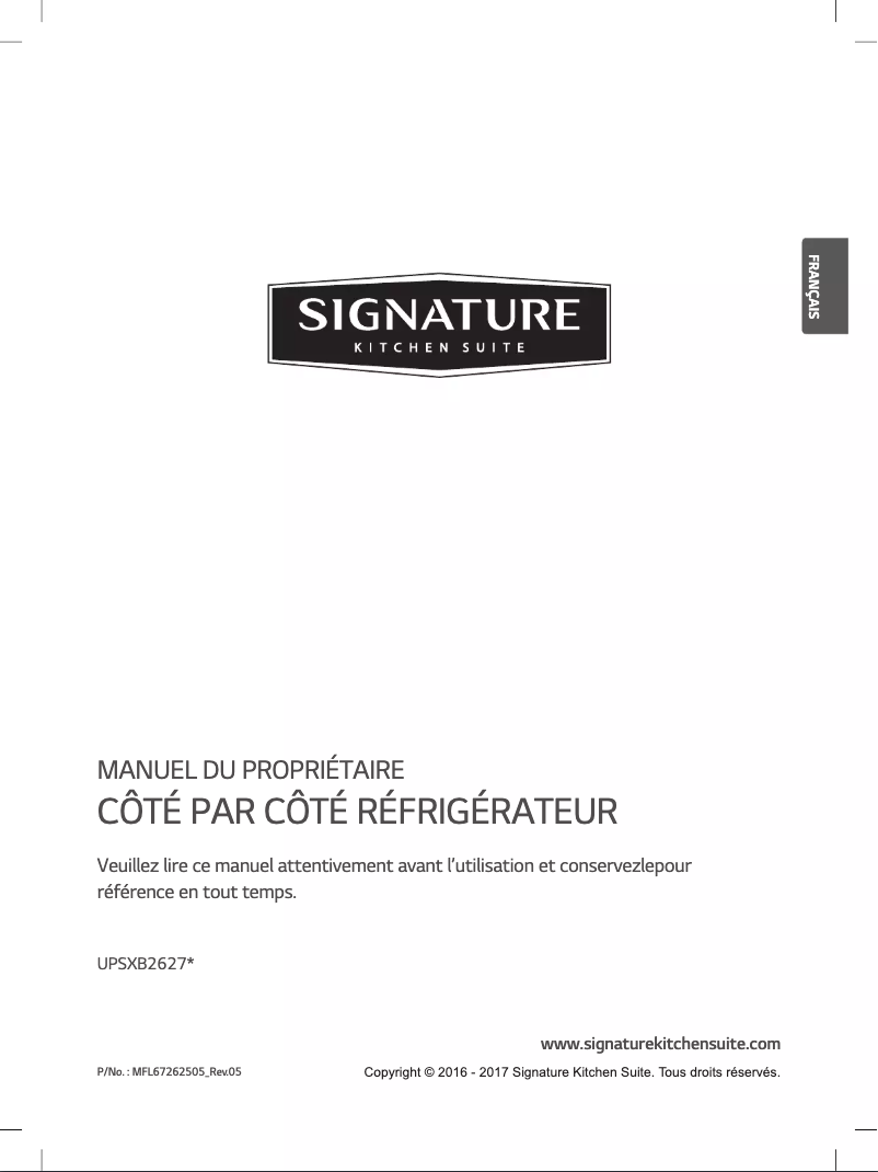 Page 1 de la notice Manuel utilisateur LG UPSXB2627S