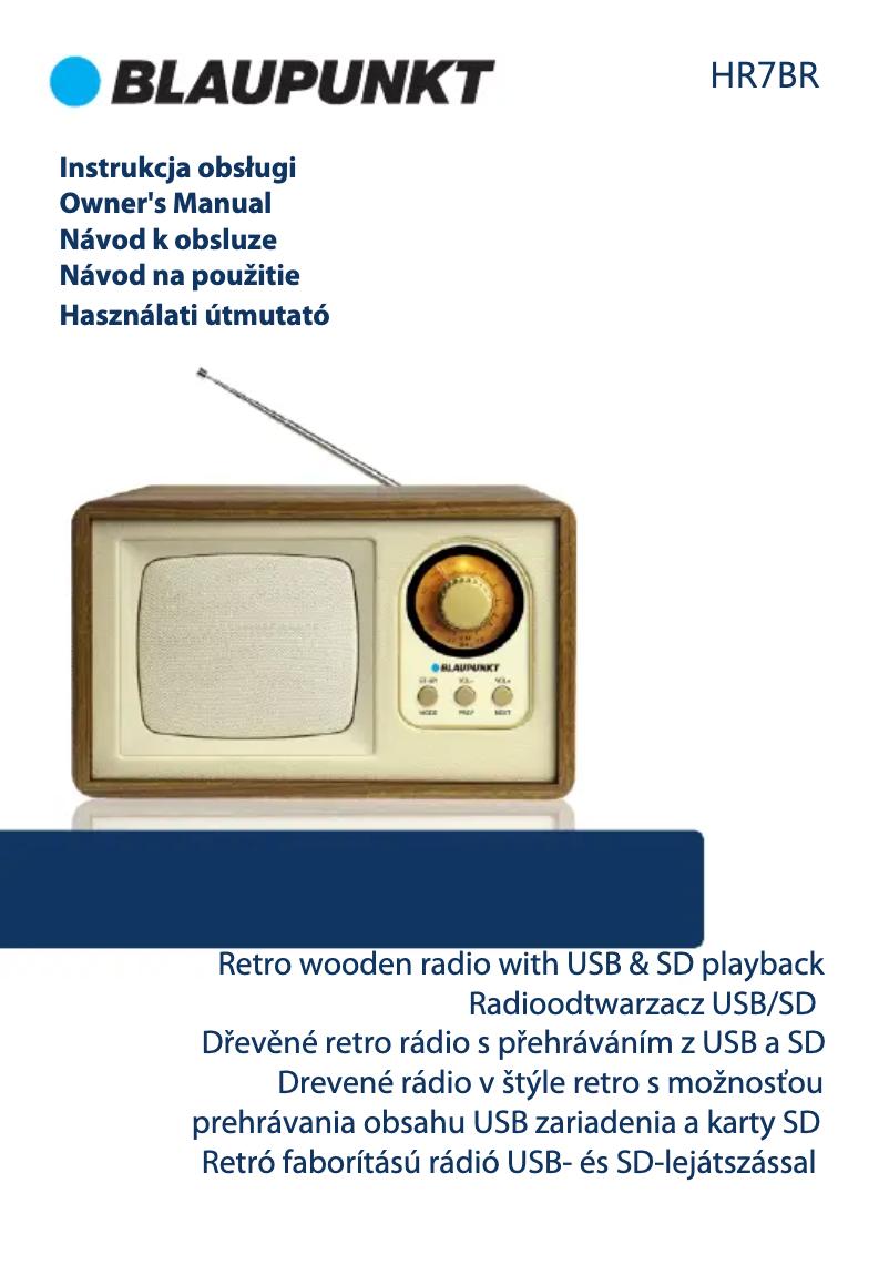 Page 1 de la notice Manuel utilisateur Blaupunkt HR7BR