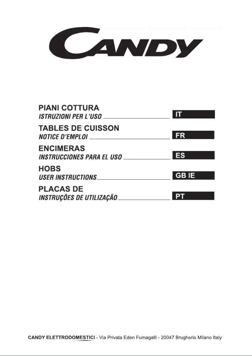 Page 1 de la notice Manuel utilisateur Candy PGC750SQXX