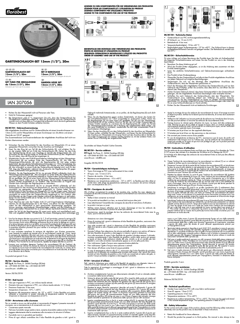 Page 1 de la notice Manuel utilisateur Florabest IAN 270727