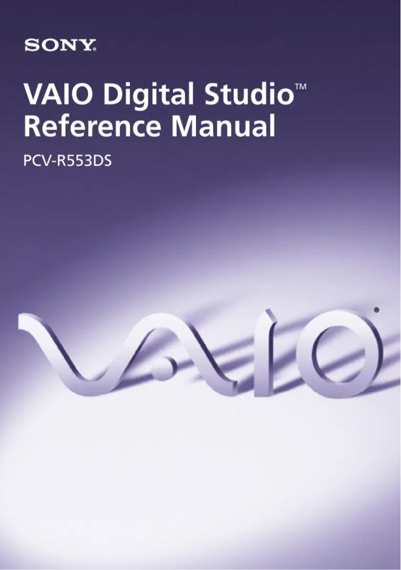 Página 1 del manual Manual de usuario Sony Vaio PCV-R553DS