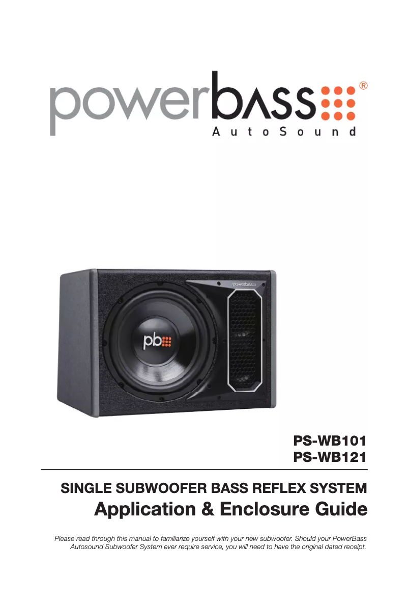 Page n°1 - Manuel utilisateur PowerBass PS-WB101