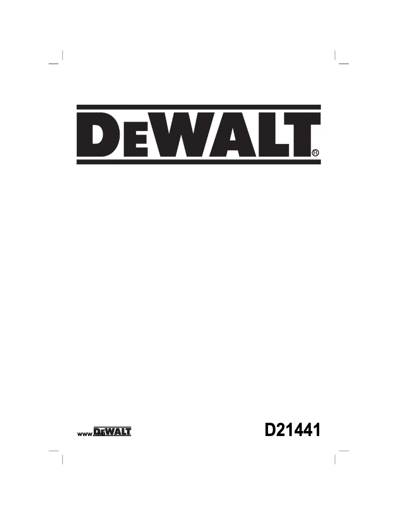 Page n°1 - Manuel utilisateur DeWalt D21441