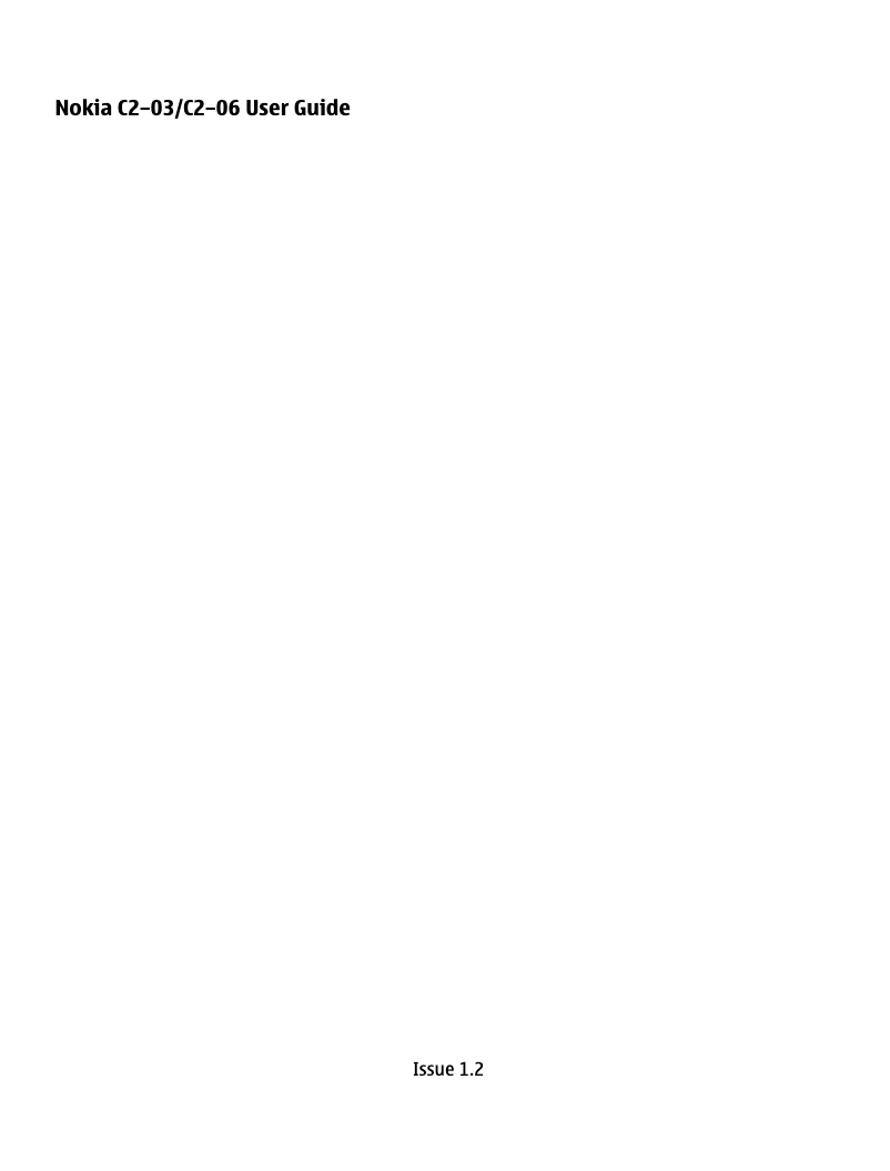 Page 1 de la notice Manuel utilisateur Nokia C2-06