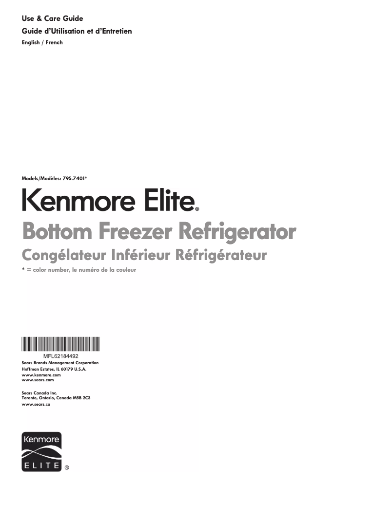 Page n°1 - Manuel utilisateur Kenmore 795.74013