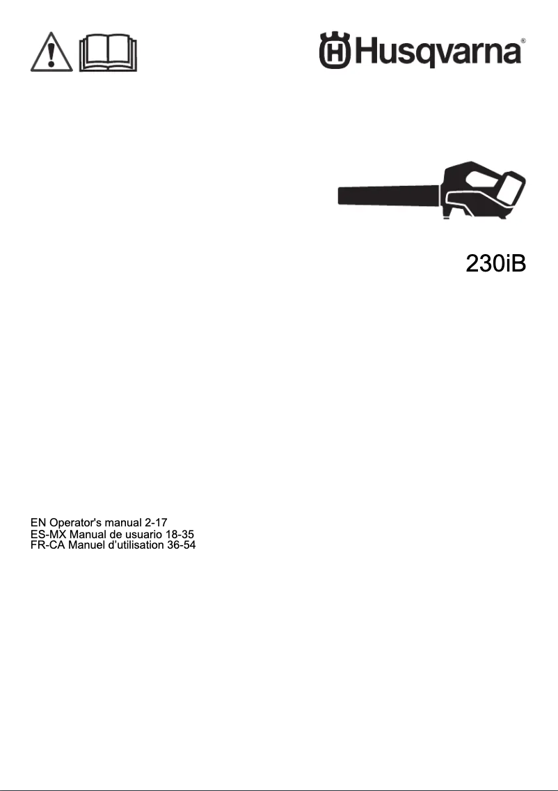 Page 1 de la notice Manuel utilisateur Husqvarna 230iB