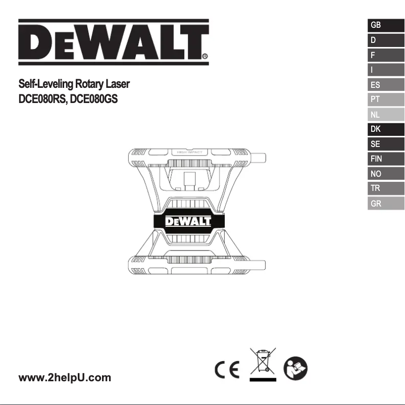 Page 1 de la notice Manuel utilisateur DeWalt DCE080RS