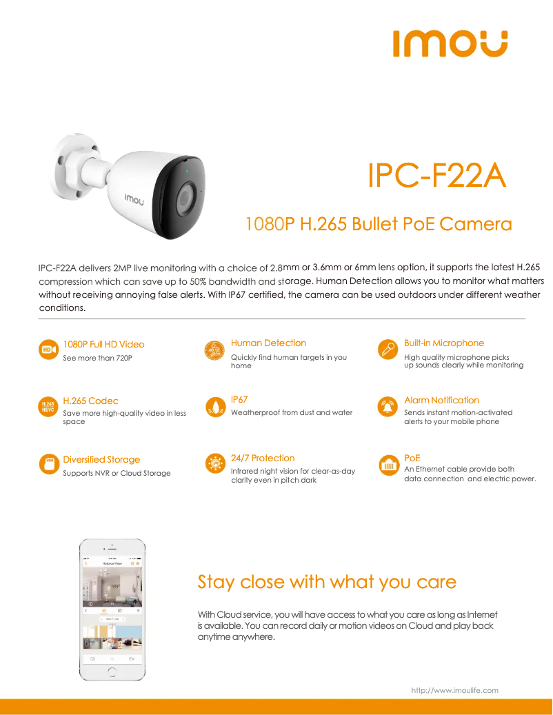 Page n°1 - Fiche technique Imou IPC-F22A