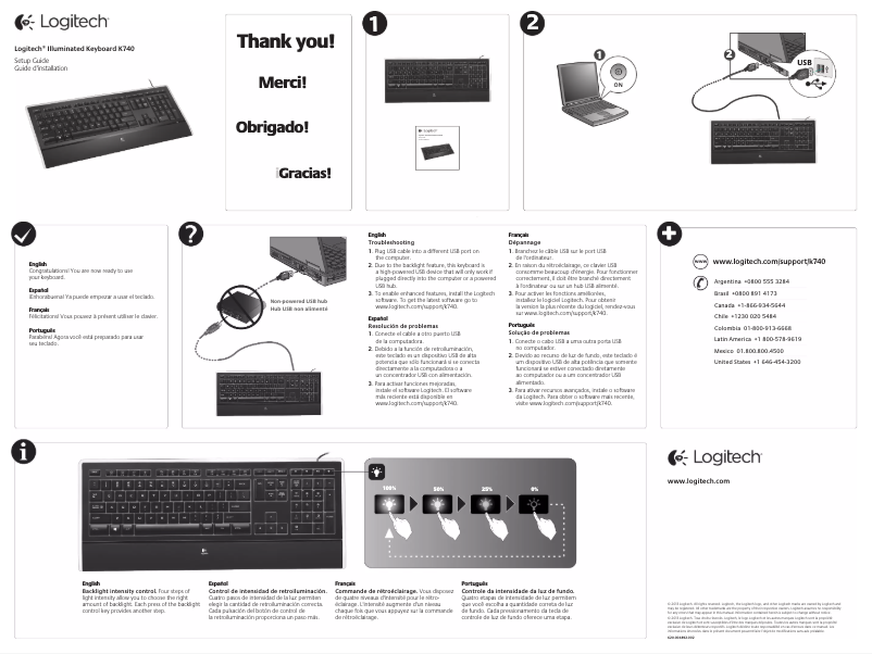 Page 1 de la notice Manuel utilisateur Logitech K740