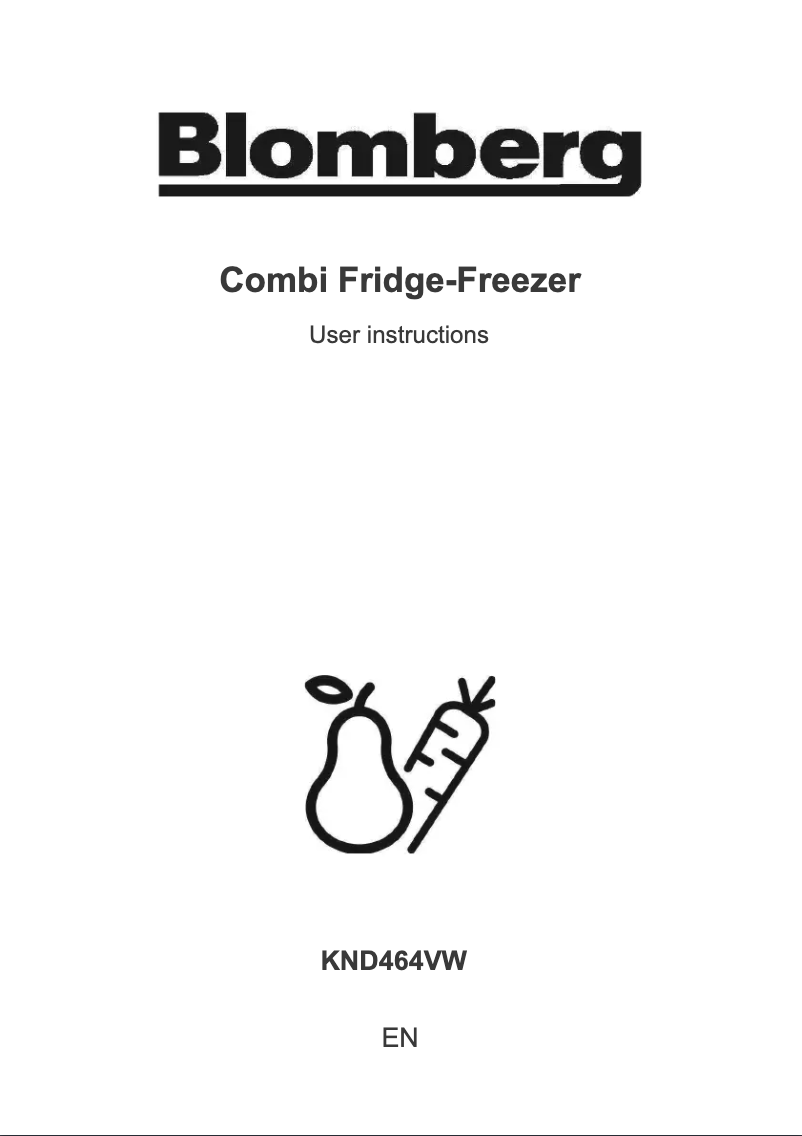 Page n°1 - Manuel utilisateur Blomberg KND464VPS