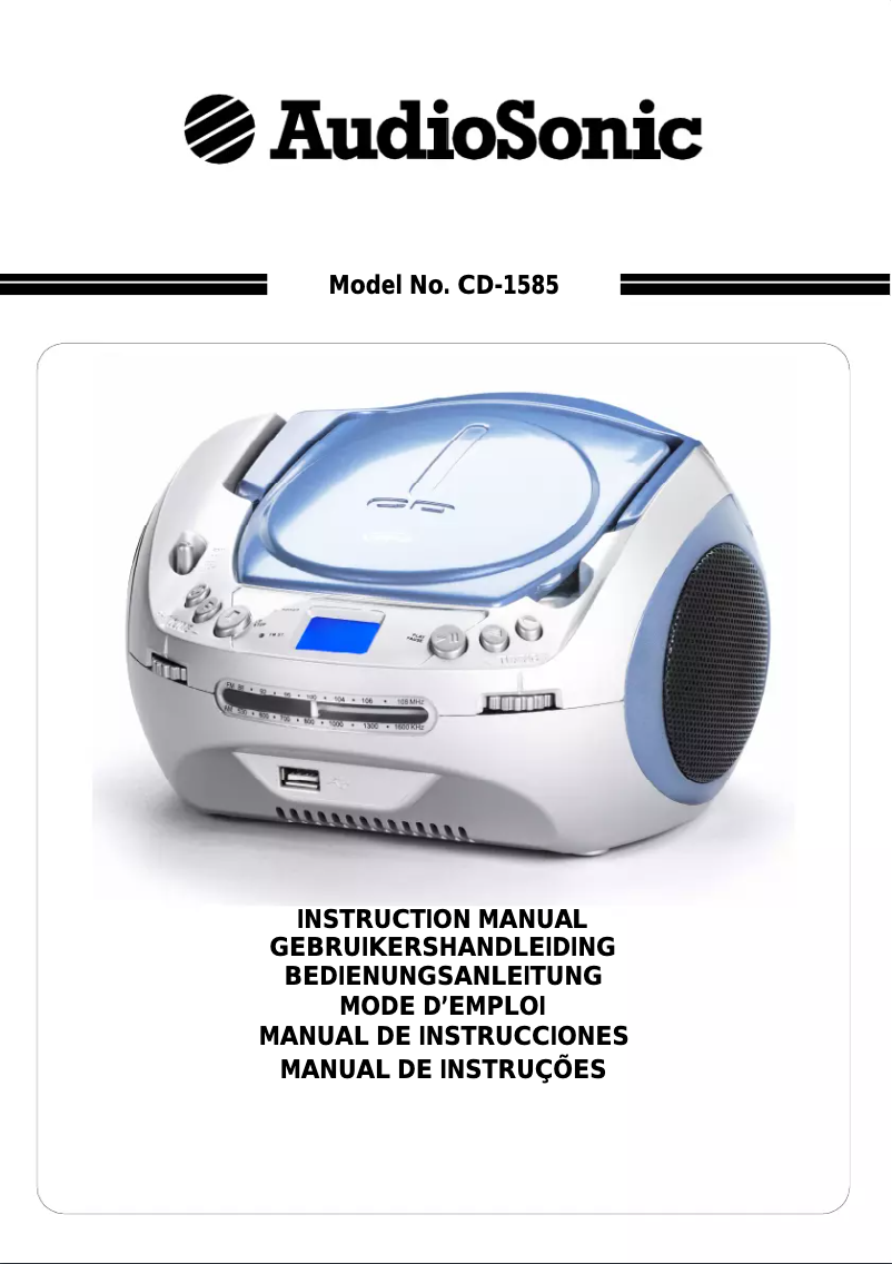 Page 1 de la notice Manuel utilisateur AudioSonic CD-1585