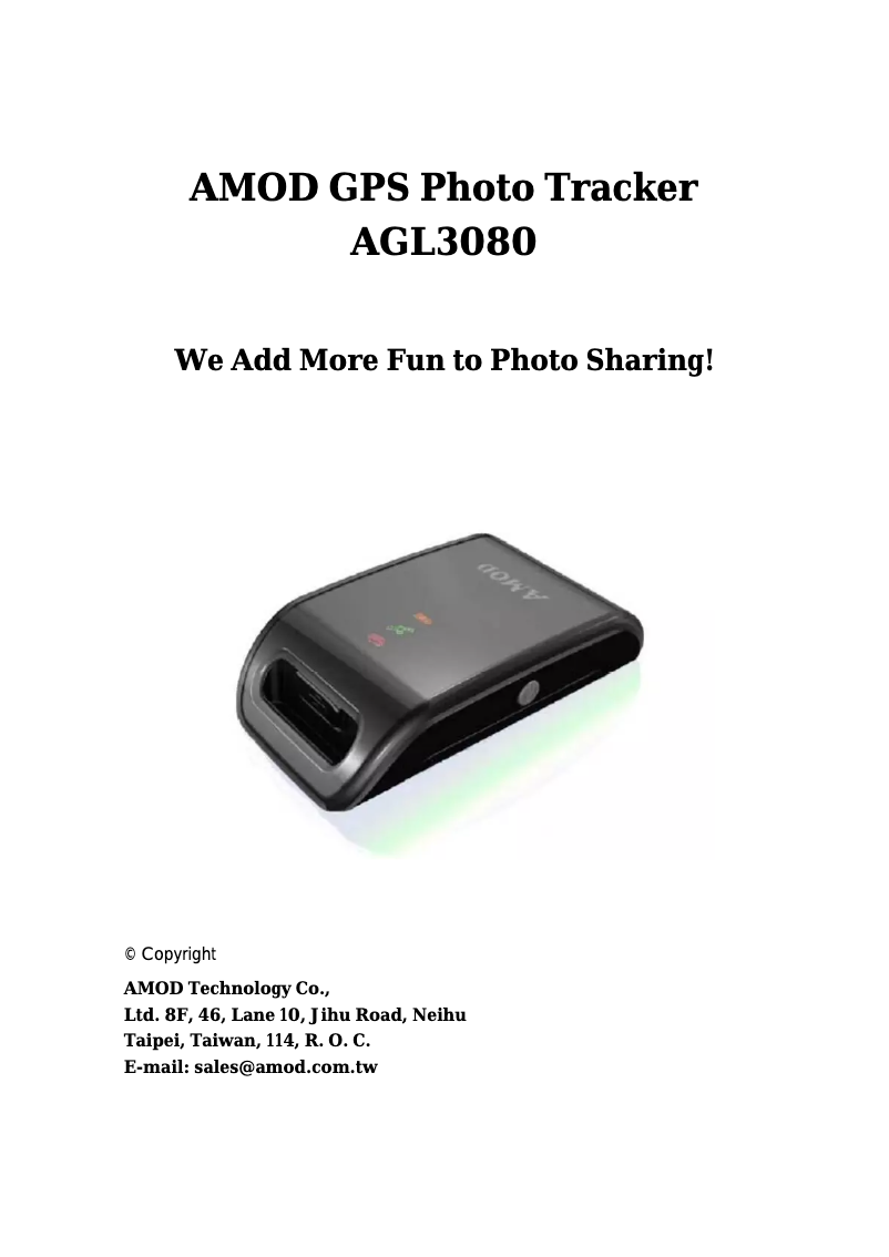 Page n°1 - Manuel utilisateur Amod AGL3080