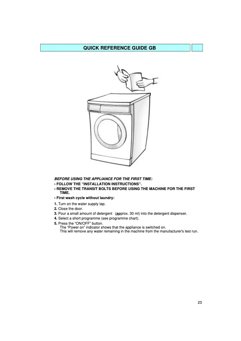 Page 1 de la notice Manuel utilisateur Bauknecht WT 1530