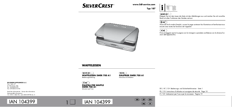 Image de la première page du manuel de l'appareil SWER 700 A1
